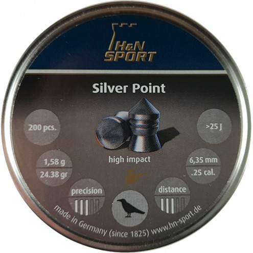 Пули H&N Silver Point 1,58 г (200 штук) 6,35 мм